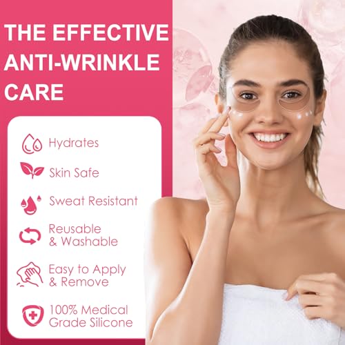 TEAWOO 16 PCS Reusable Under Eye Patches for Wrinkles | Topical Gel Eye Pads for Dark Circles and Eye Bags | Anti-Wrinkle Treatment for Face and Under Eyes | Overnight Eye Patches | Under Eye Pads