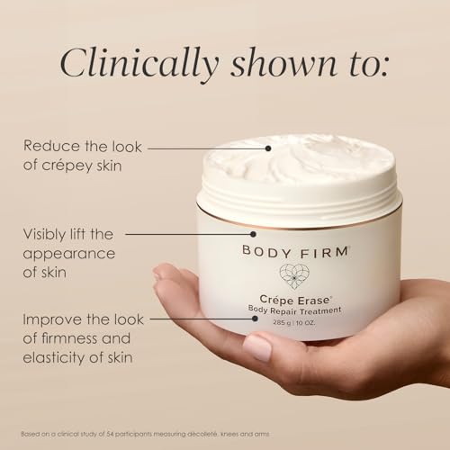BODY FIRM Crepe Erase Body Repair Treatment, Anti-Aging Wrinkle Cream, Support Skins Natural Elastin & Collagen Production - 10oz