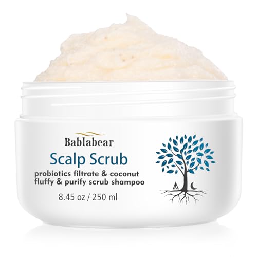 Bablabear Scalp Exfoliator Scrub,Itchy Scalp Treatment for Dandruff, No Sulfate Hair Scrub To Soothe a Dry, Flaky,Scalp,Removes Buildup,Clarifying Shampoo.