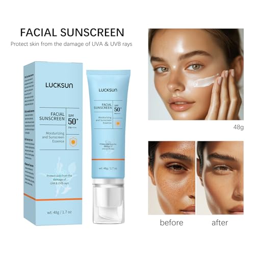 Clear Face Sunscreen SPF 50, 2 in 1 Hydrating SPF 50 Sunscreen - Free & Non-Sticky Travel Size Invisible Face Sunscreens, Broad Spectrum UVA/UVB Protection, Lightweight Hydrating for All Skin (2)