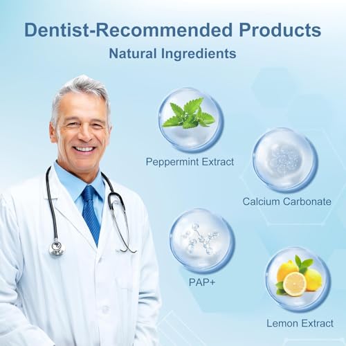 2PCS Teeth Whitening Powder, Fast Stain Removal, Dentist-Recommended for Sensitive Tooth, Enamel Safety, Effectively Removes Coffee, Wine, and Tobacco Stains, Mint Fresh Breath (0.5 Ounce (Pack of 2))