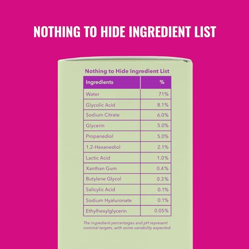 Good Molecules Overnight Exfoliating Treatment - Face Exfoliator with AHA & BHA Lightweight Formula - Pore Minimizer, Facial Skin Care with Glycolic & Salicylic Acid
