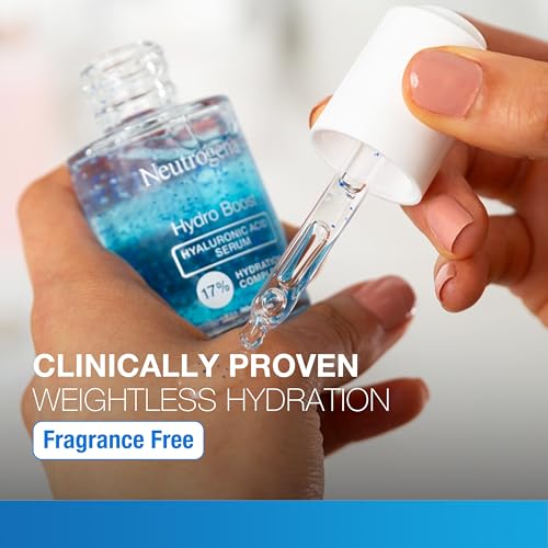 Neutrogena Hydro Boost Hyaluronic Acid Serum - with Pro-Vitamin B5 & Glycerin, Instantly Replenishes & Smooths Dry Skin with 24-Hour Weightless Hydration, 1 fl. oz.