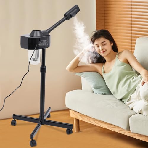 Professional Facial Steamer, 800W Portable Face Steamer with Wheels and Stable Base, Adjustable Facial Steamer for Beauty Salons, Spa Centers, Homes