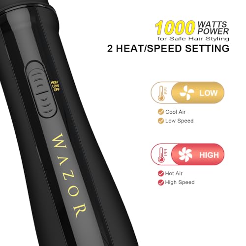 Lightweight Hot Air Brush | Upgraded 4-in-1 Blow Dryer & Volumizing Styler | Ionic Ceramic Titanium Barrel for Anti-Frizz, Shiny & Salon-Smooth Hair