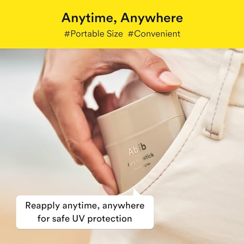 Abib Airy Sunstick Protection Bar DUO Broad Spectrum SPF50+ 1.62 oz / 46 g (Semi-matte) | Korean Suncreen Stick Suncare Sunblock, No Whitecast, Protector Solar Barra, Water resistant