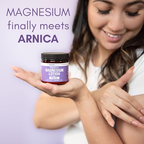 Magnum Solace Nighttime Magnesium Lotion with Arnica – Soothing Relief & Relaxation, Highly Concentrated Magnesium for Muscles & Joints – Apply to Legs or Feet Before Bed – Skin-Friendly