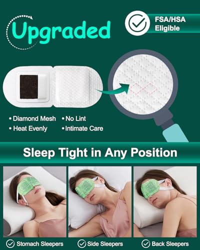 16 Packs Steam Eye Masks for Dry Eyes, Self Heating Warm Compress for Eyes Fatigue & Puffiness Relief, Disposable Heated Eye Mask Travel Essentials, Spa Relaxation Set for Women Christmas, Unscented