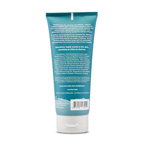 MELORA Manuka Honey Body Lotion (7oz), Moisturizing Lotion with Soothing Manuka Honey & Oil for Dry, Very Dry, Sensitive, or Aging Skin – Cream Moisturizer for Women & Men