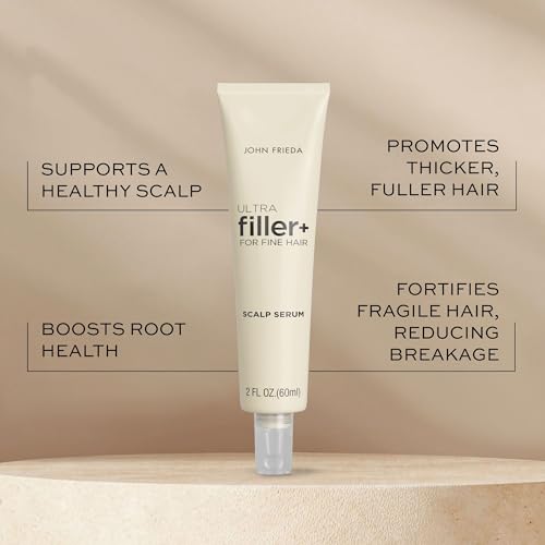 John Frieda ULTRAfiller+ Hair Density Scalp Serum for Fine Hair, Volumizing Hair Serum, Scalp Treatment for Thickening for Women and Men, 2 Oz