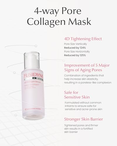 Derma Pore 4D Collagen Serum (1.69 fl. oz) Hydrating Peptide Serum for Minimizing the Appearance of Pores, Skin Firming & Radiant Skin, Makeup Prep, Korean Skincare