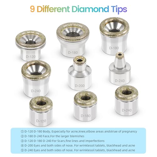 Diamond Micro-Derma-Dermabrasion Machine, 3 IN 1 Dermabrasion Facial Machine 0-68cmHg Suction Power, Professional Diamond Glow Facial Machine with Spray Kit, Home Use Facial Skin Care Equipment