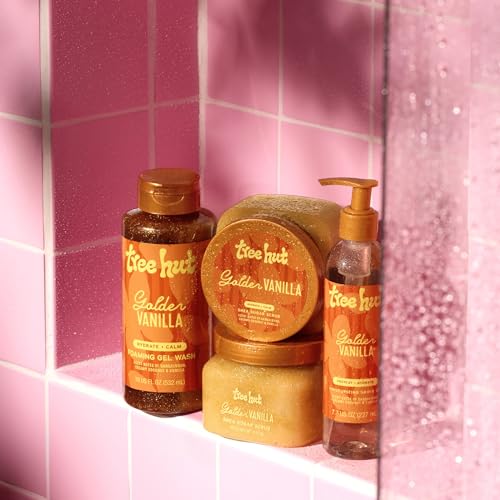 Tree Hut Golden Vanilla Daily Moisturizing Scrub, Gentle Exfoliating, Hydrating & Nourishing Whipped Body Scrub with Shea Butter, Hydrated Silica, Smooth & Soften Skin, Body Polish, 15 oz