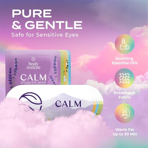 Body Restore Heated Eye Mask for Dry Eyes 5 Pack – Self Heating Warm Compress, Valentines Day Gifts for Her and Him, Birthday Gifts for Women and Men, Stye Eye Treatment, Relaxation – Variety