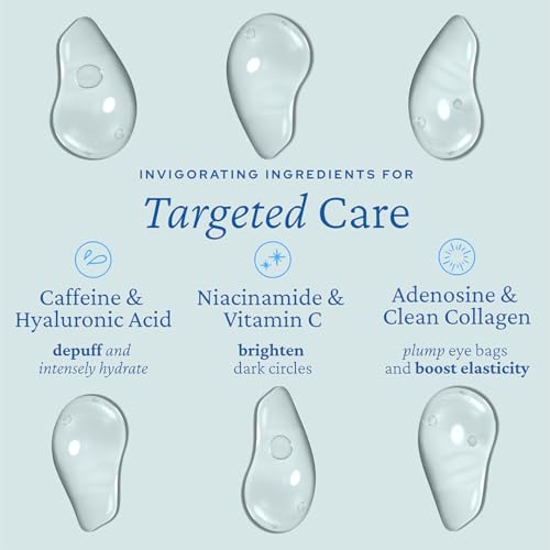 belif Aqua Bomb Cooling Eye Gel - Caffeine & Hyaluronic Acid for Puffiness & Hydration, Niacinamide & Vitamin C for Dark Circles, Adenosine & Collagen for Plumping & Firming, Korean Skin Care