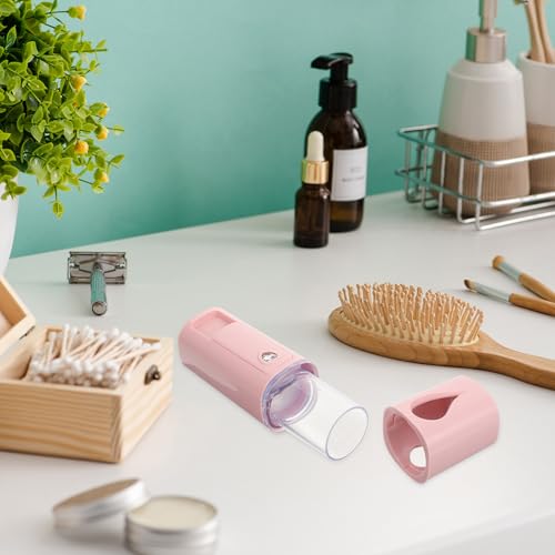 Mini Facial Steamer Portable Face Humidifier 20ml USB Rechargeable Pink Handheld Facial Steamer for Deep Cleaning and Skin Hydration at Home and Travel
