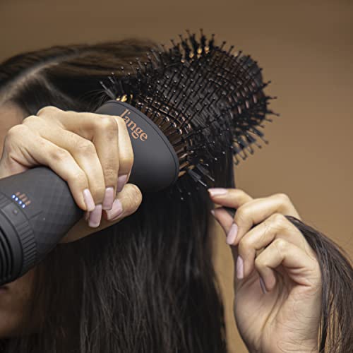 L'ANGE HAIR Le Volume 2-in-1 Titanium Blow Dryer Brush | Hot Air Brush for Hair Drying & Styling | Ionic Oval Barrel for Smooth, Frizz-Free Volume | (Black – 60mm)