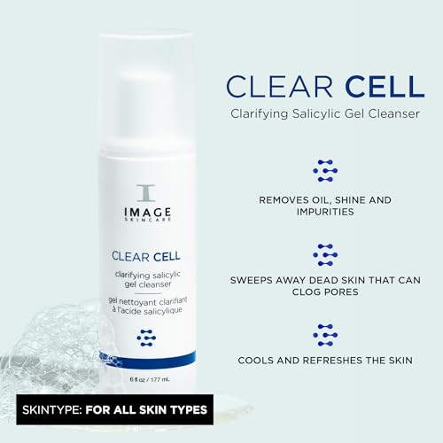 IMAGE Skincare, CLEAR CELL Salicylic Gel Cleanse, Gentle Foaming Face Wash Removes Excess Oil and Shine for Oily Prone Skin