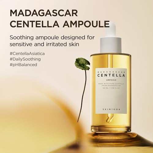 SKIN1004 Madagascar Centella Ampoule 3.38 fl.oz, 100ml, Korean Face Serum with Centella Asiatica, Hydrating and Moisturizing Care, Soothing Facial Serum for Skin Balance and Glow, Korean Skin Care