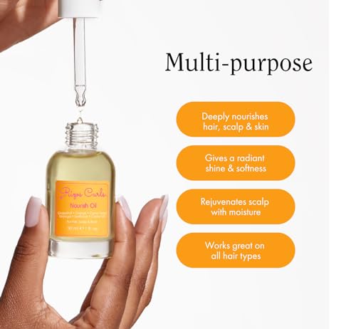 Rizos Curls Nourish Oil – Strength & Frizz Control - Improve Split Ends & Repair Dry Brittle Hair – Smooths & Hydrates All Hair Types Straight, Wavy, Curly 1a–4c – Non-Greasy, Sulfate & Paraben Free