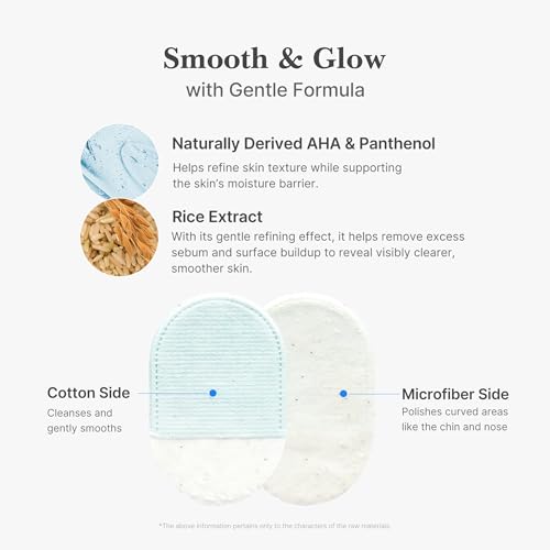 medicube Zero Pore Peel Pads (8ea) | Smoothing Mitt for Face & Body | Rice Extract, Natural AHA & Panthenol | Double-Sided Organic Cotton & Microfiber Pads | Polish for Smooth, Clear Skin