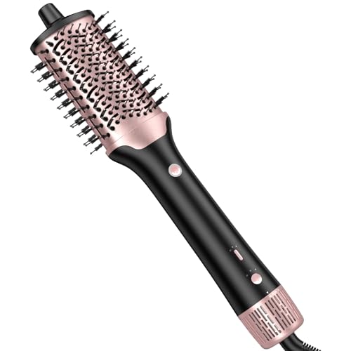 slopehill Blow Dryer Brush - Hot Air Brush with High Speed Motor 100,000RPM, Ionic Hair Dryer and Styler Volumizer with Oval Barrel for Hair, 3 Temps,1400W, Black