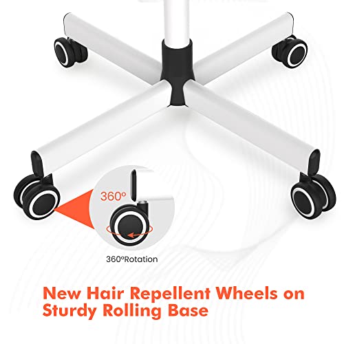 TASALON Professional Facial Steamer on Wheels, Hot Ozone Face Steamer for Facial, Esthetician Steamer for Salon Beauty and Spa, Mist Face Steamer for Facial Deep Cleaning Skin Care Equipment- White