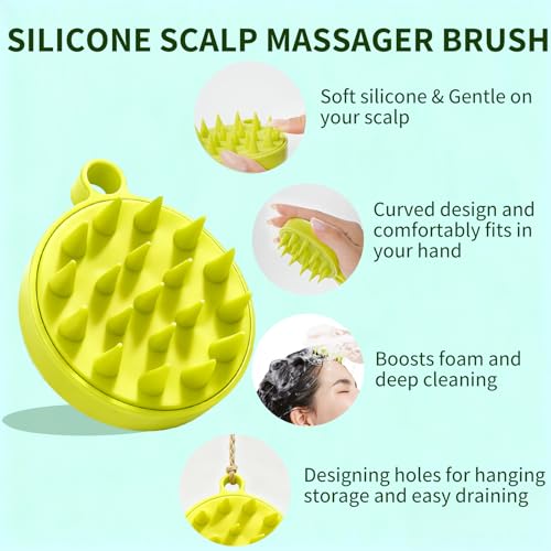 Scalp Scrub,Scalp Exfoliator with Rosemary & Mint,Hair Treatment for Itchy Scalp, Dandruff & Buildup Removal, Clarifying Scrub Shampoo with Scalp Massager for Detox & Nourishment/8.8oz