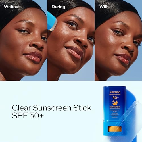 Shiseido Clear Sunscreen Stick SPF 50+ - Invisible Broad-Spectrum Face Sunscreen - Wear Under & Over Makeup - Lightweight Formula - All Skin Types