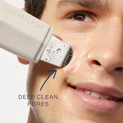 DERMAFLASH DERMAPORE+ Skin Care Device, Ultrasonic 2-in-1 Pore Extractor and Skincare Infuser, Stone