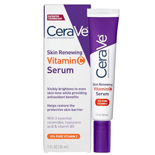 CeraVe Vitamin C Serum with Hyaluronic Acid, Skin Brightening Serum for Face with 10% Pure Vitamin C, Fragrance Free, 1 Fl. Oz