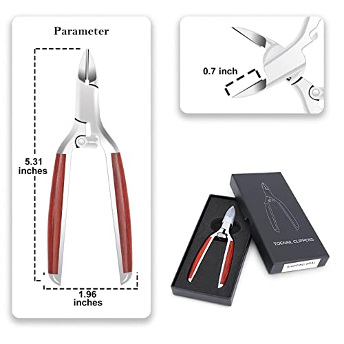 Podiatrist Toenail Clippers for Ingrown&Thick Toenails, alicates para uñas de pies, Luxury Wooden Handle Nail Clippers, Professional Toenail Cutter for Seniors, Men, Women