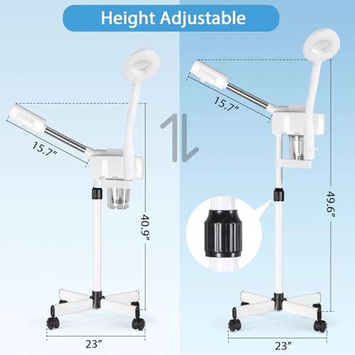 Nova Microdermabrasion Professional 2 in 1 Facial Steamer for Face Deep Cleaning Ozone Face Steamer with 5X Magnifying Lamp Hot Mist Function for Salon Spa Home Beauty Equipment
