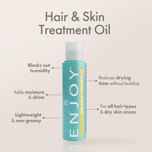 Enjoy Hair & Skin Treatment Oil - Lightweight, Non Greasy Hydration for Fast Drying & Smooth Finish (3.4 oz)