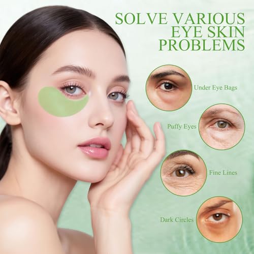 ZACUEEOCY Aloe Vera Eye Masks, 60 Pcs, Puffy Eyes and Dark Circles Treatments – Look Younger and Reduce Wrinkles and Fine Lines Undereye, Improve and Firm eye Skin - Pure Natural Material Extraction