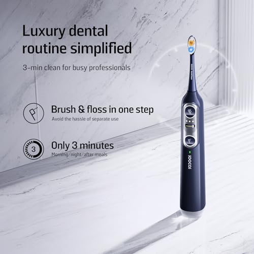 Soocas NEOS II - Electric Toothbrush with Water Flosser, Sonic Electric Toothbrush for Adults, Cordless Water Flosser for Travel, Portable Oral Irrigator, Up to 100% Plaque Removal, Dark Violet
