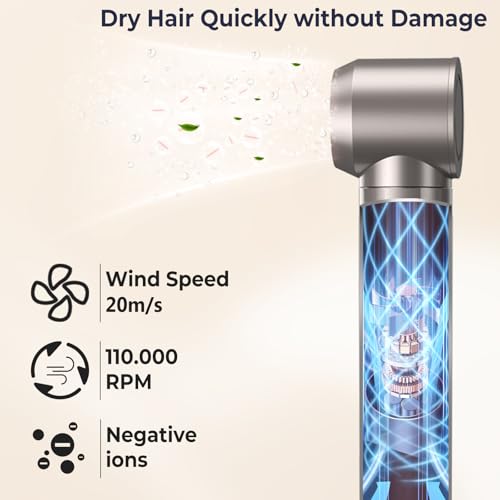 Hair Dryer Brush,6 in 1 Professional Hot Air Styler,Powerful Air Curling Wrap Styler,Negative Ionic Hair Dryer Fast Drying, Multi Hair Stylerfor Curling Volumizing Straightening Styling