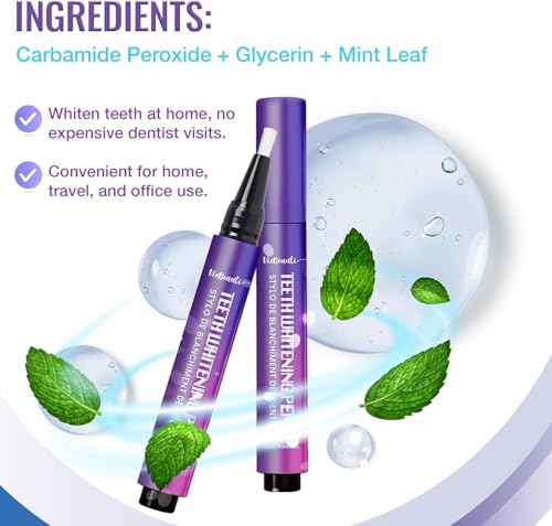 Viebeauti Teeth Whitening Pen Gel: Tooth Whitener with Carbamide Peroxide for Sensitive Teeth - Professional Dental Stain Remover for an Instant Bright Smile 0.2 Fl Oz