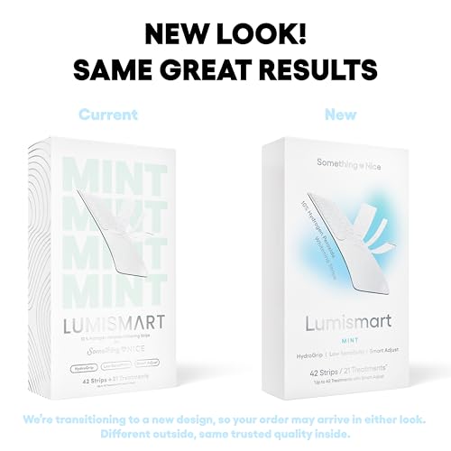 Something Nice Lumismart Whitening Strips - Dentist-Designed, Enamel Safe, up to 42 Treatments with Smart Adjust - Teeth Whitening Strips in Mint for Sensitive Teeth