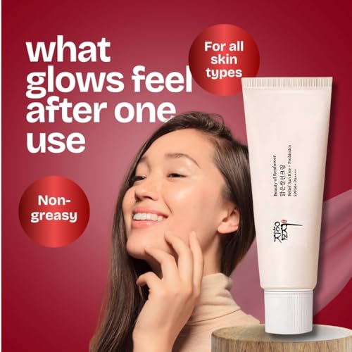 Relief Sun Organic Sunscreen SPF 50+ PA++++ – Lightweight Korean UV Protection for Face – Rice and Skin-Balancing Probiotics – 50 ml / 1.69 fl oz