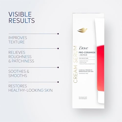 Dove Body Cream Serum Pro-Ceramide + Repair for Rough, Extremely Dry Skin, with Hyaluronic Acid, Niacinamide and Natural Moisturizing Factors Lotion, 8 oz