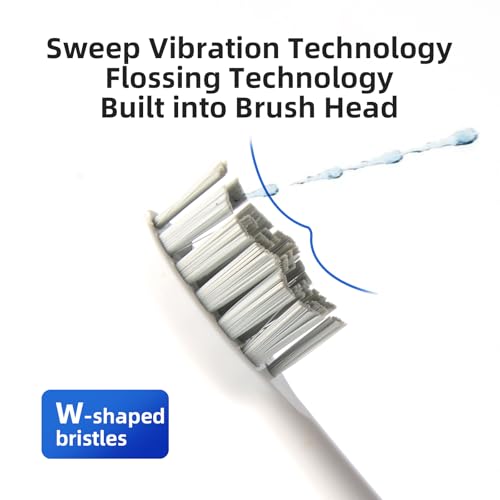 Professional Flossing Electric Toothbrush with Water Flosser, Water Flossers for Teeth 2 in 1 Toothbrush and Water Flosser Combo, Sonic Electric Toothbrush Cordless Flossing Brush (Blue)