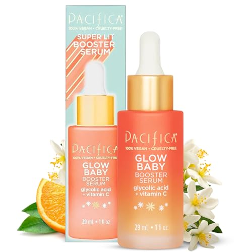 Pacifica Vitamin C Serum for Face – Glow Baby Brightening Facial Serum with Glycolic Acid – Vitamin C Booster Skin Care, Dark Spot Corrector, Vegan Skincare for Glowing Skin, Dermatologist Tested