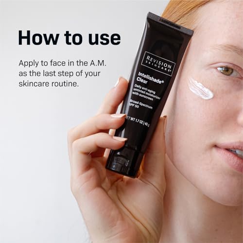 Revision Skincare Intellishade® Clear SPF 50, Anti-Aging Sunscreen for Face, Oil-Free Daily Moisturizer with SPF, Peptides & Vitamin C, Invisible Hydrating Broad-Spectrum Sunscreen, 1.7 oz