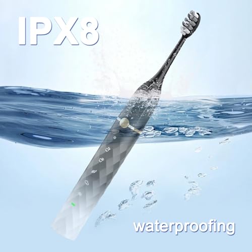 Electric Toothbrush Set, Equipped with 10 Brush Heads and Travel case, IPX8 Waterproof, 2-Minute Timer, 42000 high-Frequency Vibrations, 5 Modes, The First Choice for Gift Giving