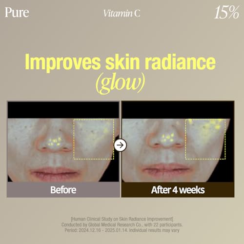 GOODAL Green Tangerine Vita C 15 Ampoule, Korean Skin Care, Vitamin C Serum, Hydrating Daily Facial Care for Fine Lines, Dull Skin, K Beauty, 16g/0.56 Oz