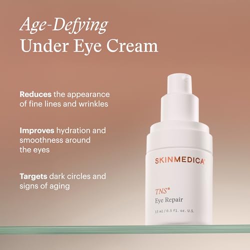 SkinMedica TNS Eye Repair Cream - Helps reduce the appearance of fine lines, wrinkles, and dark circles with a powerful blend of peptides, vitamins, and antioxidants, NEW PACKAGING, 0.5 Oz