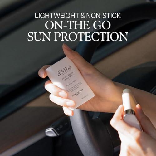 d'alba Piedmont Air Fit Fresh Sun Stick, OTC BROAD SPECTRUM SPF 50+, Non-Sticky On-the-Go Sun Protection, Outdoor Essential Vegan Sun Stick, Silky & Fresh, Korean Skin Care (0.7 Oz.)