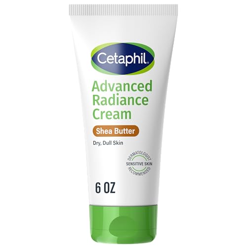 Cetaphil Advanced Radiance Cream with Shea Butter, 6 oz, For Dry, Dull Skin, More Radiant Skin, 48 Hour Hydration, All Skin Tones & Types, Hypoallergenic, Fragrance Free