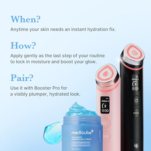 medicube Jelly Cream with Hyaluronic Acid | Daily Moisturizer for All Skin Types | Long-lasting Hydration with Hyaluronic Acid, Ceramides, Multi Peptides | Supports Skin's Natural Barrier | 1.69 fl.oz